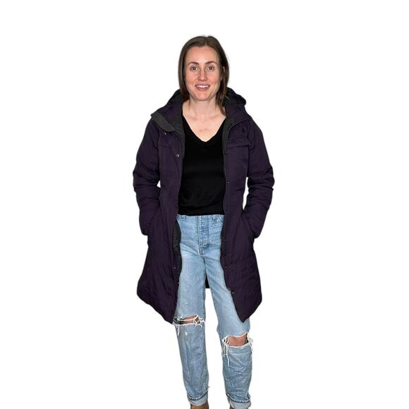 THE NORTH FACE Purple Hyvent Down Puffer Parka Jacket Women's Size XS FLAW - Picture 6 of 10